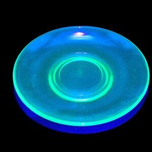 Vintage Uranium Depression Glass Green Collectible Saucer